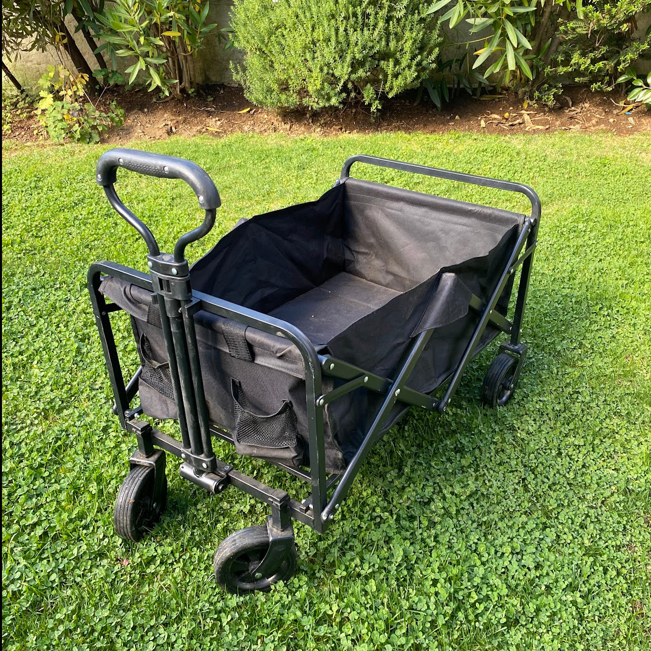 Carrito Plegable Negro - Soporta hasta 100 kg | Ideal para Compras, Mascotas y Transporte Diario