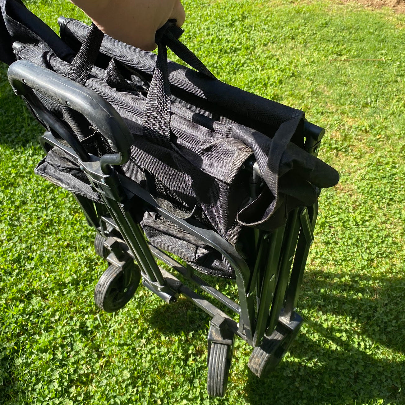 Carrito Plegable Negro - Soporta hasta 100 kg | Ideal para Compras, Mascotas y Transporte Diario